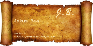 Jakus Bea névjegykártya
